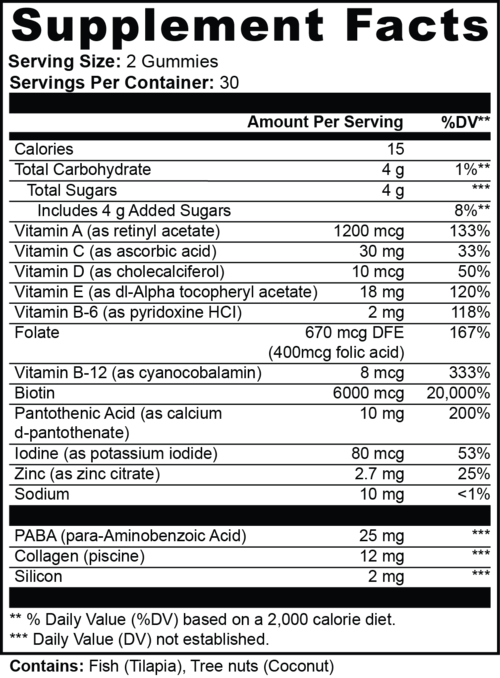 Hair, Skin & Nails Passion Fruit Flavored Gummies