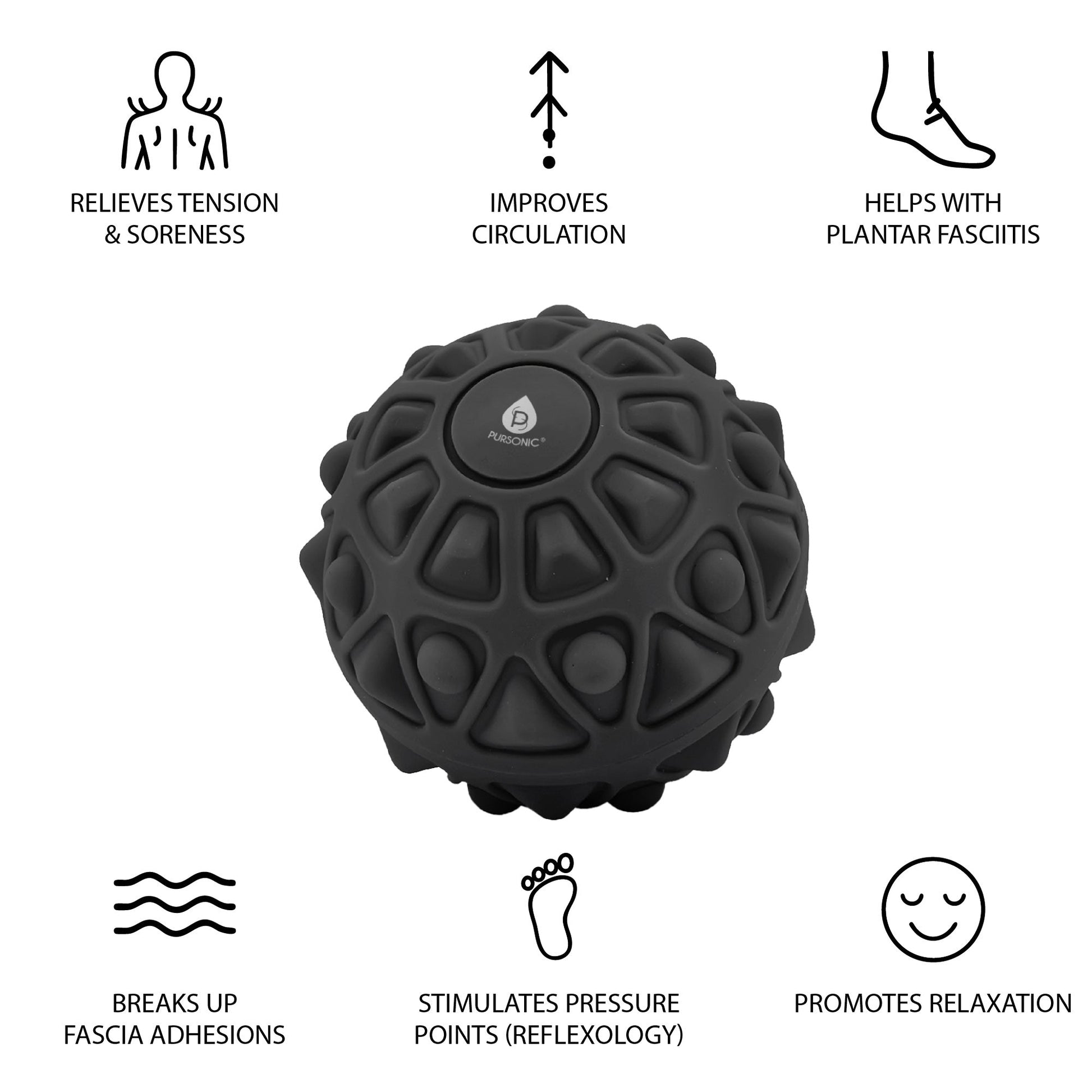 Pursonic Vibrating Massage Ball – Deep Tissue Relief at Your Fingertips-1