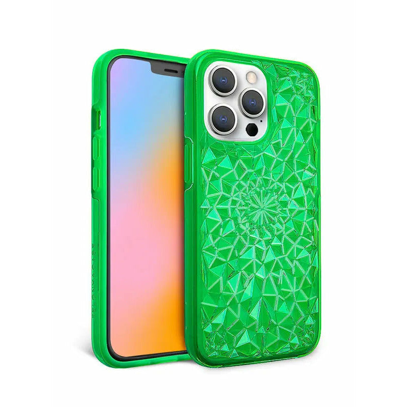 Neon Green Kaleidoscope iPhone Case